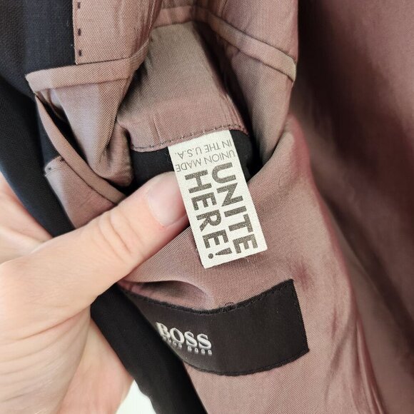 Hugo Boss Black Wool Blazer Jacket Suit Jacket Two Button Closure Men's 38R - Picture 11 of 11